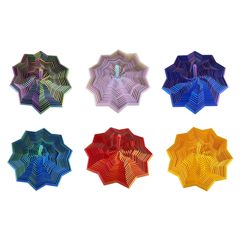 UAGGIC 3D Printed Star Hexagon with Handle Whirling Spirals Design,Star