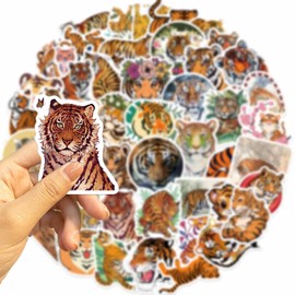 Tiger Stickers for Laptop(50 Pcs),Gift for Kids Teens Adults Girl,Tiger Waterproof Decals Water Bottle,Vinyl Stickers Scrapbook,Journal,Dairy,Skateboard