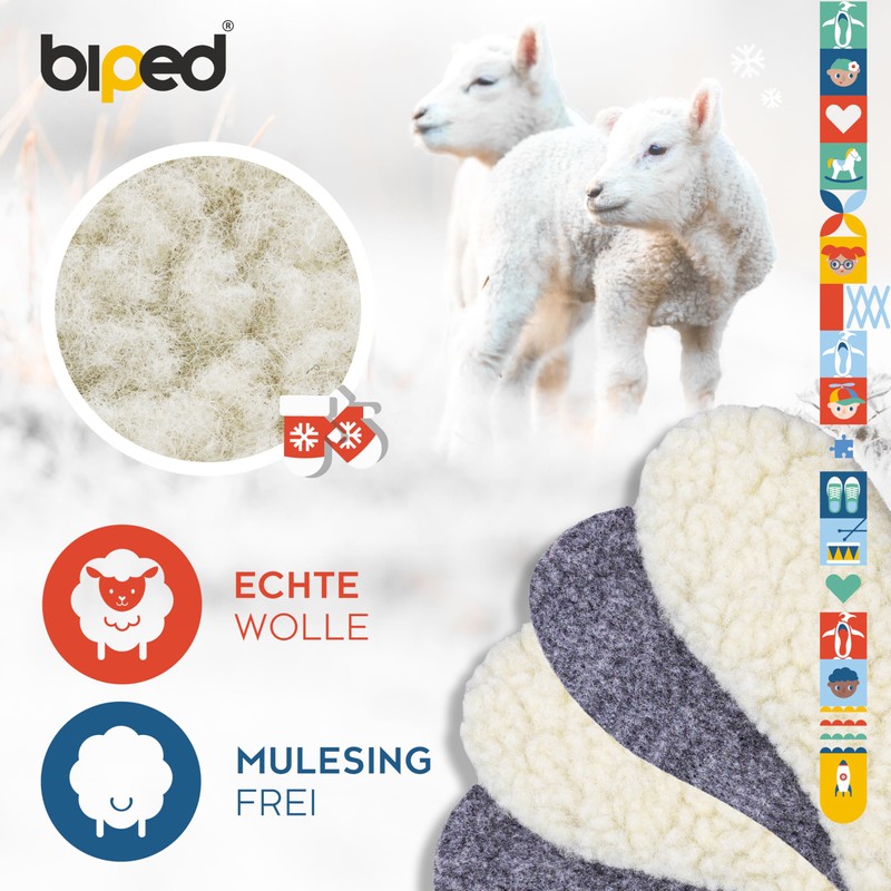 Biped 2 Pairs of Extra Thick Lambswool Insoles with Felt