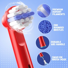 THISONG Kids Electric Toothbrush Replacement Heads – Soft Bristle Precision Soft Cleaning, 8-Pack in 4 Colors, Designed for Children