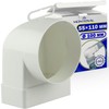 Elbow Pipe Connector Rectangular to Round ø 100mm with Operating