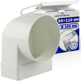 Elbow Pipe Connector Rectangular to Round ø 100mm with Operating Temperature up to 60°C - Warranty 10 Years - MONTERAL