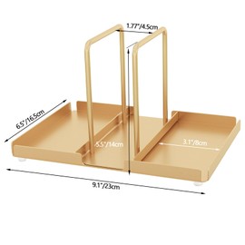 STWWO Gold Napkin Holder, Metal Napkin Holder with Caddy for Salt and Pepper Shakers, Napkin Dispenser for Table, Kitchen Accessories, Napkin Holder for Decorating, Upgrade 14 cm