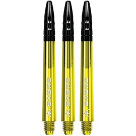 Mission Darts Sabre Shafts | Durable Polycarbonate Stems with Black Aluminium Top | 1 Set of 3 Shafts | Yellow | Medium (S1560)