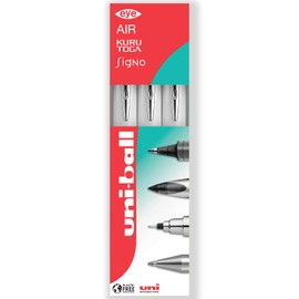 uni-ball Vision Elite UB-200 0.8mm Medium Rollerball Pen in Gift Box (Pack of 3) - Multi-Colour