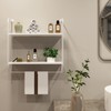 WELLAND 2-Tier Wall Mounted Bathroom Shelf with Towel Rack, 17"