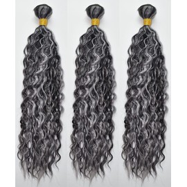 Grey Bundles 1B Grey Curly Wave Bundles For Women Highlight 3 Bundles Grade 8A 100% Unprocessed Virgin Hair Tow Tone Hair Bundles Long Hair Bundle 26 28 30 Inch