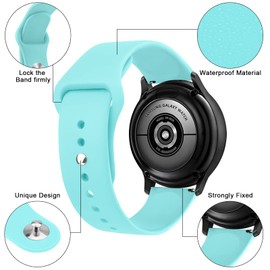 Vancle for Garmin Forerunner 55/165/245 Band, 20mm Soft Silicone Sport Replacement Strap (Light Blue)