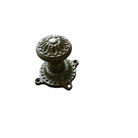 Antikas - Fixed Door Knob with Rosette | Iron Brown | H5.8 x W5.8 cm