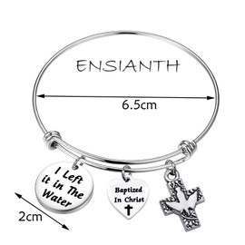ENSIANTH Baptized Gift I Left it in The Water Bracelet Baptized in Christ Bracelet Inspirational Religious Jewelry Teen Girl Baptized Gift (I Left it bracelet)