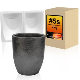 Nelyrho #5s (7kg) Graphite Crucible for Metal Melting Casting Refining Gold Silver Copper Brass Aluminum
