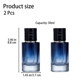 Sndperiexam 2 Pcs Blue 30ml Perfume Atomizer, Portable Glass Spray Refillable Small Bottle, Travel Cosmetics Outdoor Dispensing Mini Spray Bottle,Refillable Containers, Spray Bottles