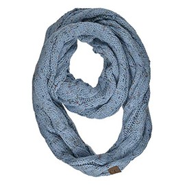 NYFASHION101 Soft Winter Warm Chunky Knit Cowl Infinity Loop Scarf, Confetti Denim