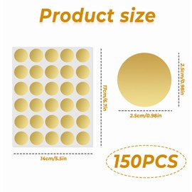 AIBAOBAO Pack of 150 Scratch Stickers Round 25 mm Scratch Cards Make Yourself Scratch Stickers Gold Small Scratch Off Sticker DIY Scratch Labels for Lotto Tickets Surprise Birthday Wedding Christmas