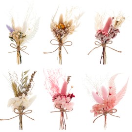 Heyu-Lotus 6 Bundles Mini Dried Bouquet, Dried Flowers for Crafts, Mini Dried Flowers for Picture Frames, DIY Home Party and Wedding Decoration
