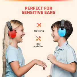 Jozy Noise Canceling Headphones for Kids, SNR 26dB Ear Protection for Autism, Sound Proof Sensory Muffs for Hearing, Concerts (Pink)
