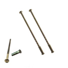M4 x 90mm Brass Slotted Bolt and Carriage Dead Sleeve Patio Door Handle Connecting Screws Fixings (Pair of 2)