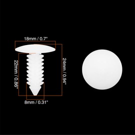 X AUTOHAUX 40pcs 6.5mm Hole Dia Car Plastic Bolt Rivet Expansion Clip White