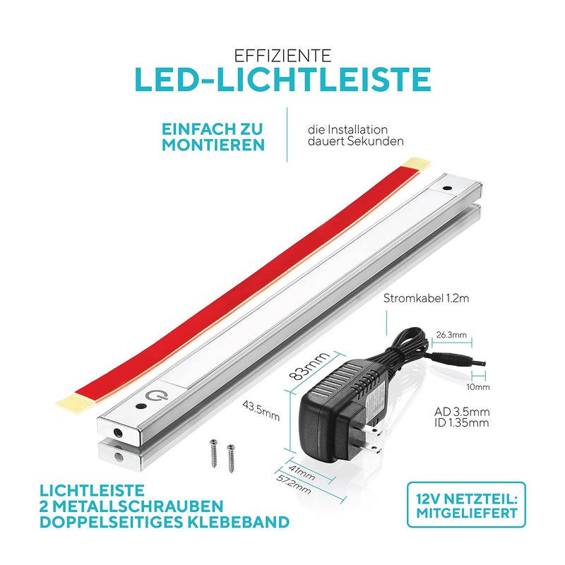 Set of 2 - 30 cm LED under unit light