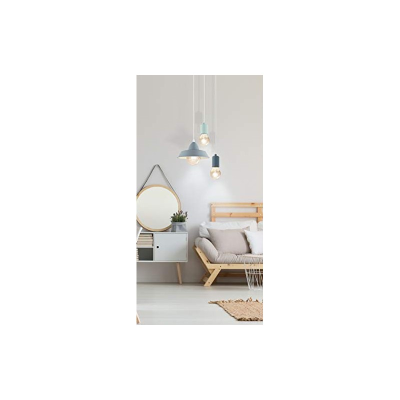 EGLO YORTH-P 60 W Steel Pendant Light, Pastel Light Green