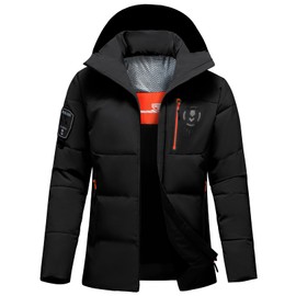 BANTREK Women's Puffer Jacket Warm Winter Down Jacket Waterproof Hooded Parka Coats Thicken Insulated Outerwear (Black,Large)