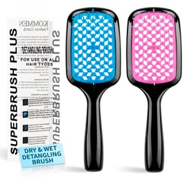 Detangling Hair Brush, Quick To Remove Knotted Hair - Super Soft Bristles, Anti-Static, Suitable For Dry, Wet, Curly Damaged Hair, Available For Men, Women And Children (Blue+Pink)