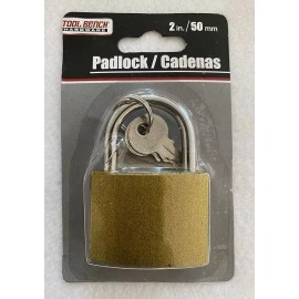 Metal Padlock with 2 Keys 2in./50m- Brand New Tool Bench Lock