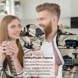 amepay Vintage Steam Train Blanket Gifts for Kids Women Adult Girls,Nostalgic Locomotive Art Retro Throw Blankets,Soft Comfy Lightweight for Home Couch Bed Sofa Modern Decor 50x60in