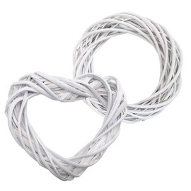 Zasvec Window Decoration Hanging 2 Pieces Rattan Heart and Round Window Decoration Door Wreath Heart Hanging Willow Heart Window and Door Decoration Spring Decoration Made of Rattan Wall Wreath