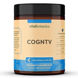 Cognitive. Nootropico con Vitaminas B, L-Tirosina, Coenzima y Hongo Cordyceps. Con 200 capsulas de 500mg (Ms de 6 meses). VitalBotanics. Nootropico.  