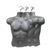 DisplayTown 3 Pack Gray Male Mannequin Injection Form Half Rounded