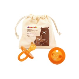 Sweetie Rubber Pacifier Natural Rubber Pacifier Rounded 1 Count Original Natural Rubber Pacifier (6-12 Medium)
