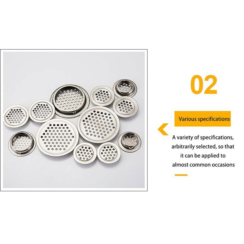 Round Ventilation Grille, Stainless Steel, Pack of 10, Ventilation Exhaust