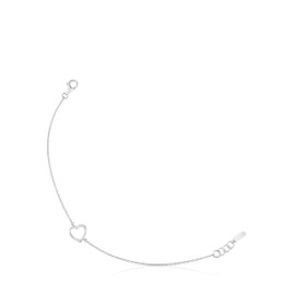 TOUS Sterling Silver Heart Bracelet for Women - 17.5cm - Elegant and Refined - Silueta Collection - Mediano - Sterling Silver 925 - No Gemstone, Sterling Silver, No Gemstone