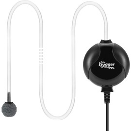 hygger Oxygen Pump for Aquarium, Super Quiet Aquarium Air Pump, Noise Lower than 33 dB, 1.5 W, Powerful Oxygen Pump 420 ml/m, Suitable for Fish Tanks and Nano Aquariums (Black)