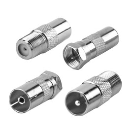 Uoww 4pcs TV Aerial Coax Aerial F Type Female Coax Connectors Adapter Kit Compatible with TV Antenna Coaxial Cables RF Satellite Aerial Cables Modem Satellite Receiver