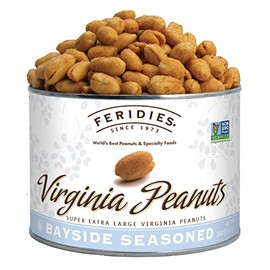 FERIDIES Super Extra Large Bayside Seasoned Virginia Peanuts - 18oz Can