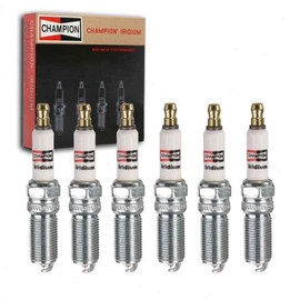 6 pc Champion Iridium Spark Plugs compatible with Ford Transit-350 HD 3.5L V6 2015-2019