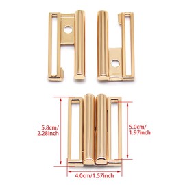 Jamsinmu Metal Slider Buckles Buttons Fasteners Rectangle Webbing Slider for Women Belt Clip Accessory DIY, Gold_50mm_1pc