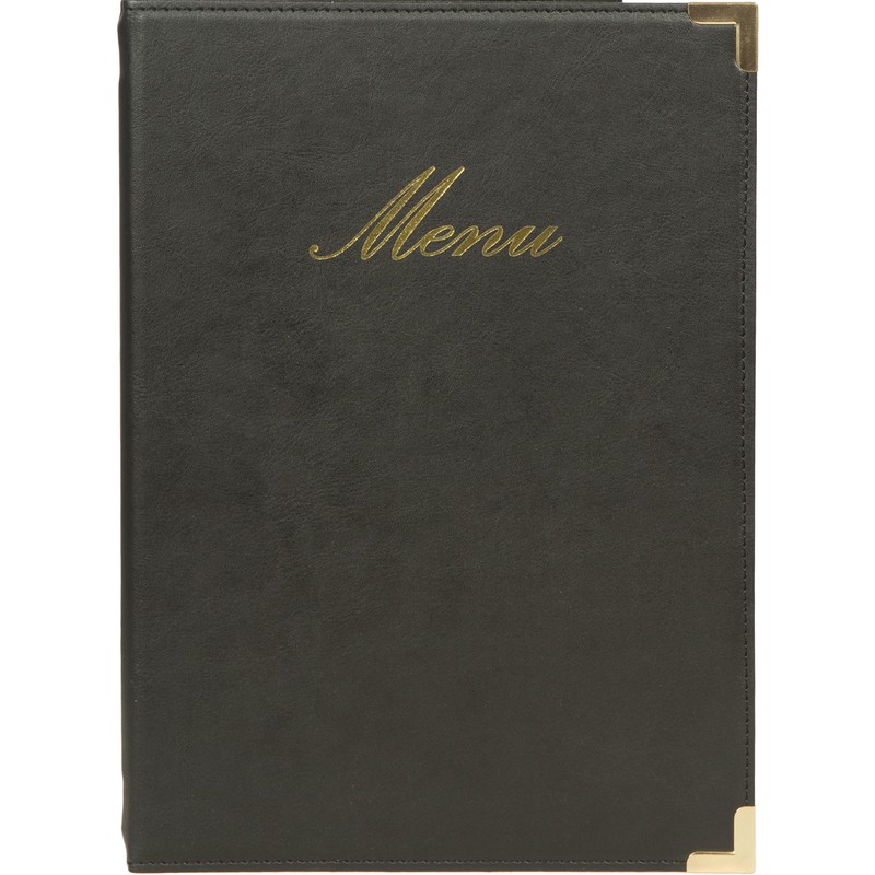 Securit Premium Faux Leather A5 Menu Holder - 4 Pages
