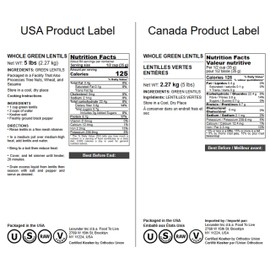 Food to Live - Whole Green Lentils, 5 Pound Dried Raw Lentils, Sproutable, Kosher, Vegan. Rich in Dietary Fiber, and Protein. No Soaking Required.