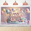 Flower and Butterfly Pattern Theme Happy Birthday Backdrop Banner Happy