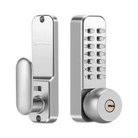 MeHiMe Mechanical Keyless Door Lock - No Electronic, Easy to Install, Keypad Handle for Garage, Hotel, Office, Warehouse
