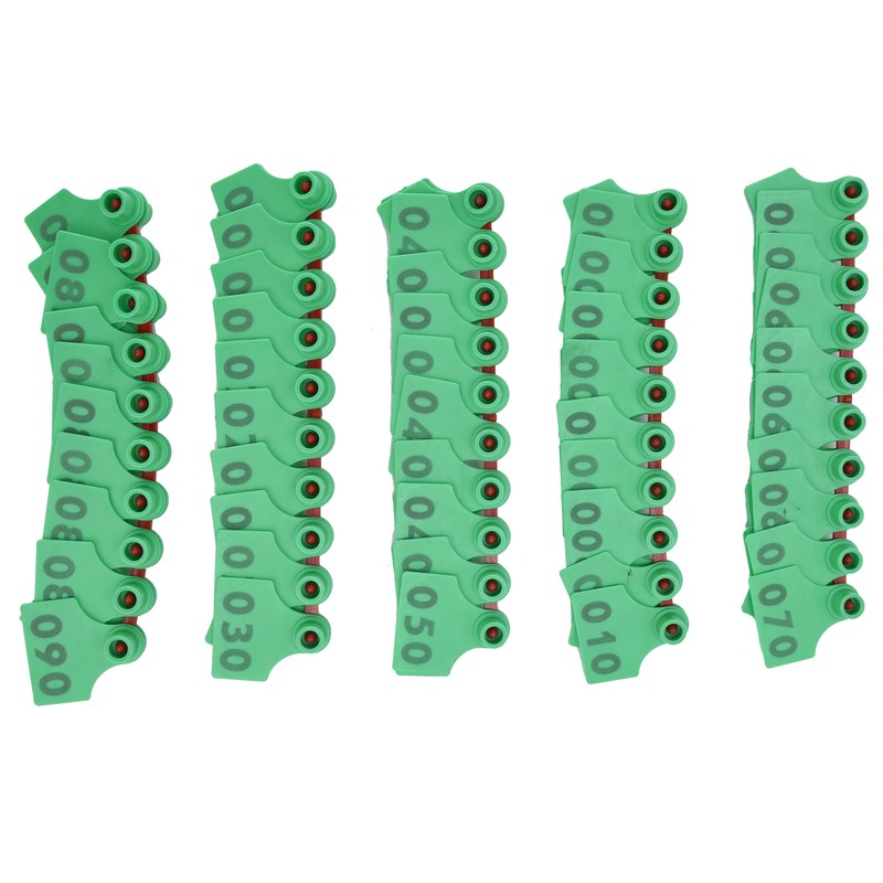 100Pcs TPU Pig Cow Ear Tag with Number 001‑100 Ear