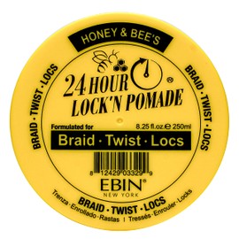 EBIN NEW YORK 24 HOUR LOCK'N POMADE Braid Formula, Honey & Bee’s, 8.25 Oz | Great for Braiding, Twisting, Edges, No Residue, No Flaking, Extreme Firm Hold, High Shine, Honey Scented