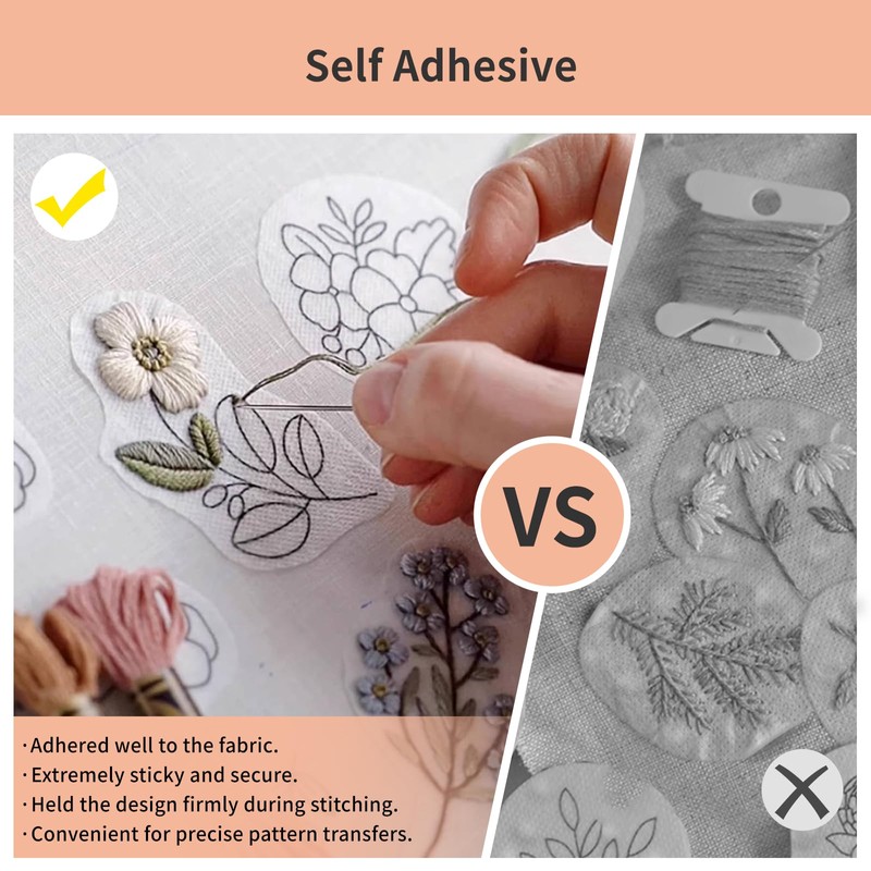 Embroidery Paper Wash Away 8.5x11 Inch, 10 Sheets Dissolvable Embroidery