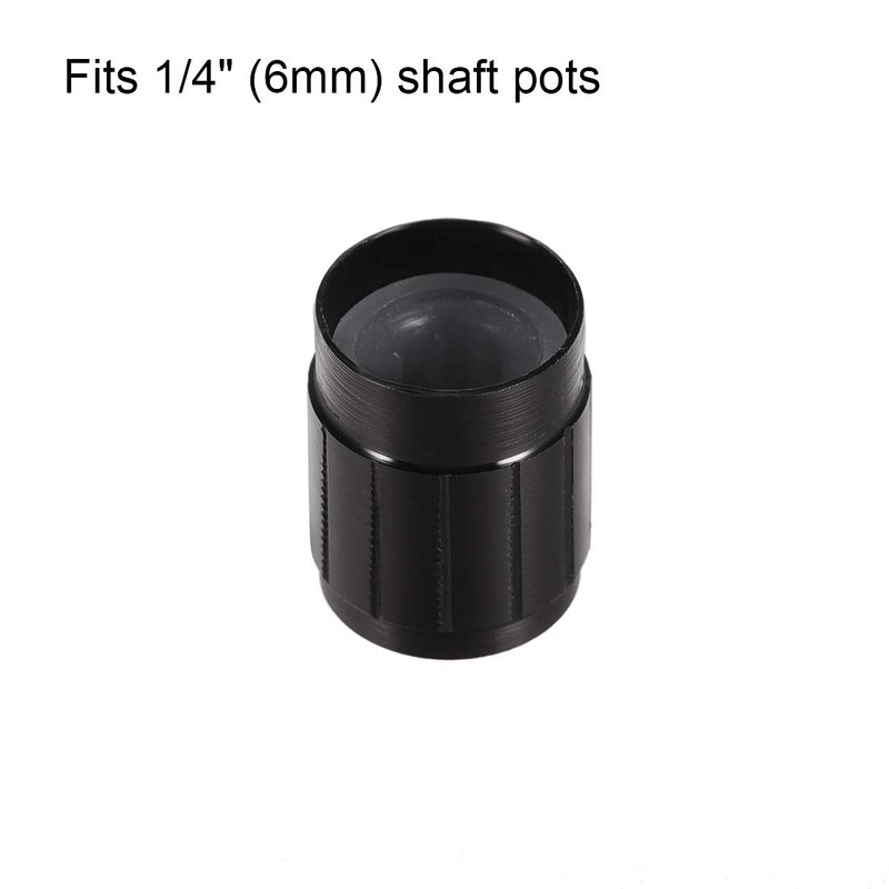 sourcing map 3 x Aluminium Volume Control Potentiometer Knurled Shaft