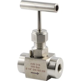 Fittingteile Stainless Steel Needle Shut-Off Valves with Internal Thread up to 300 Bar (Thread Size: G 1/8")