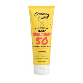 Cristina’s Curls Baby & Kids SPF 50 Mineral Sunscreen with Zinc Oxide – No White Cast, Plant-Based Formula with Broad Spectrum Protection – Gentle Face & Body Lotion for the Whole Family – 4 oz