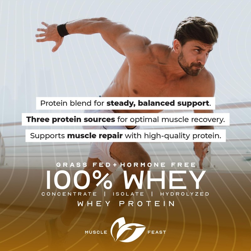 Muscle Feast 100% Grass Fed Whey Protein Powder, All Natural